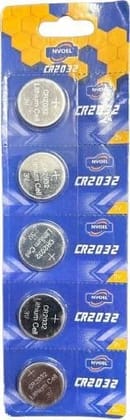 NOVEL CR2032 3V Lithium Button Cell Battery Pack of 5 | Coin Batteries for Motherboards, Key Fobs, Calculators, Remote Controls, Watches and Electronic Accessories