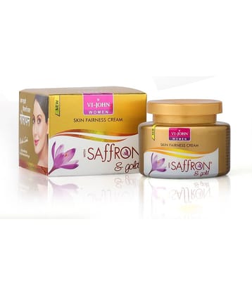 VI-JOHN Saffron Gold Skin Fairness & Brightening Cream Enriched With Vitamin E 50g (200g) Pack of 4