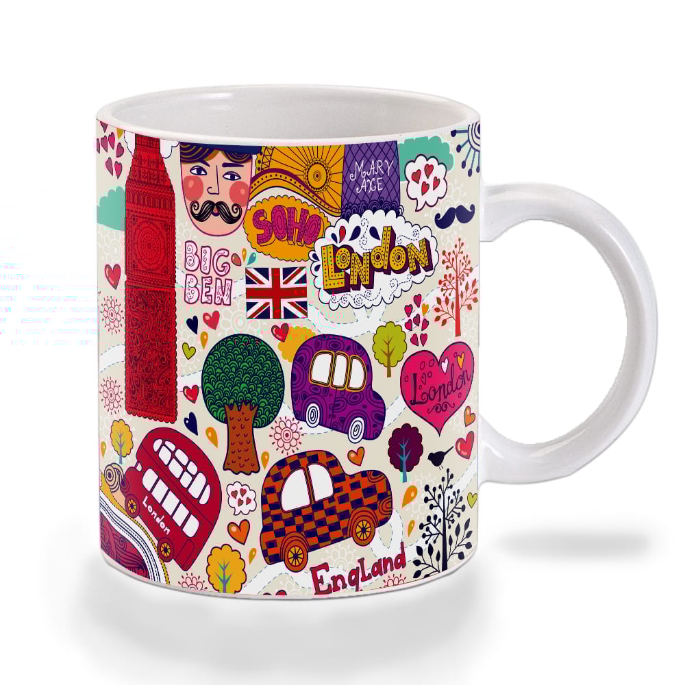 Multicolor London Love Ceramic Mug