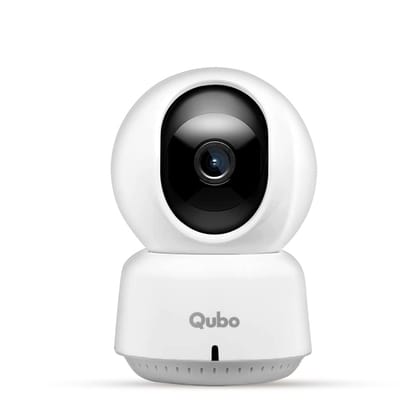 Qubo Smart 360 (HCP01) 3MP 2K 1296p WiFi CCTV Security Camera for Home from Hero Group, Mobile App, Two-Way Talk, Night Vision, Cloud & SD Card Recording, Made in India, Alexa & OK Google