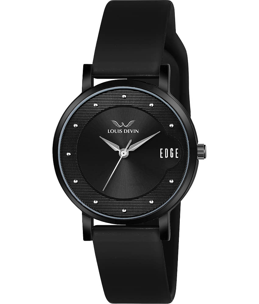 LOUIS DEVIN Black Silicon Analog Womens Watch