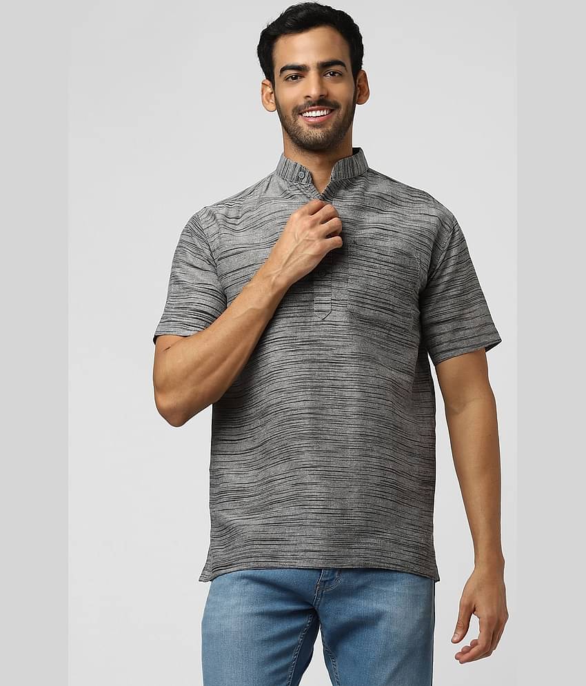 DESHBANDHU DBK - Grey Cotton Men's Regular Kurta ( Pack of 1 )