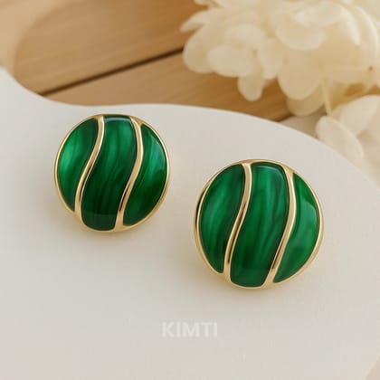 Dark Green Stud Earring