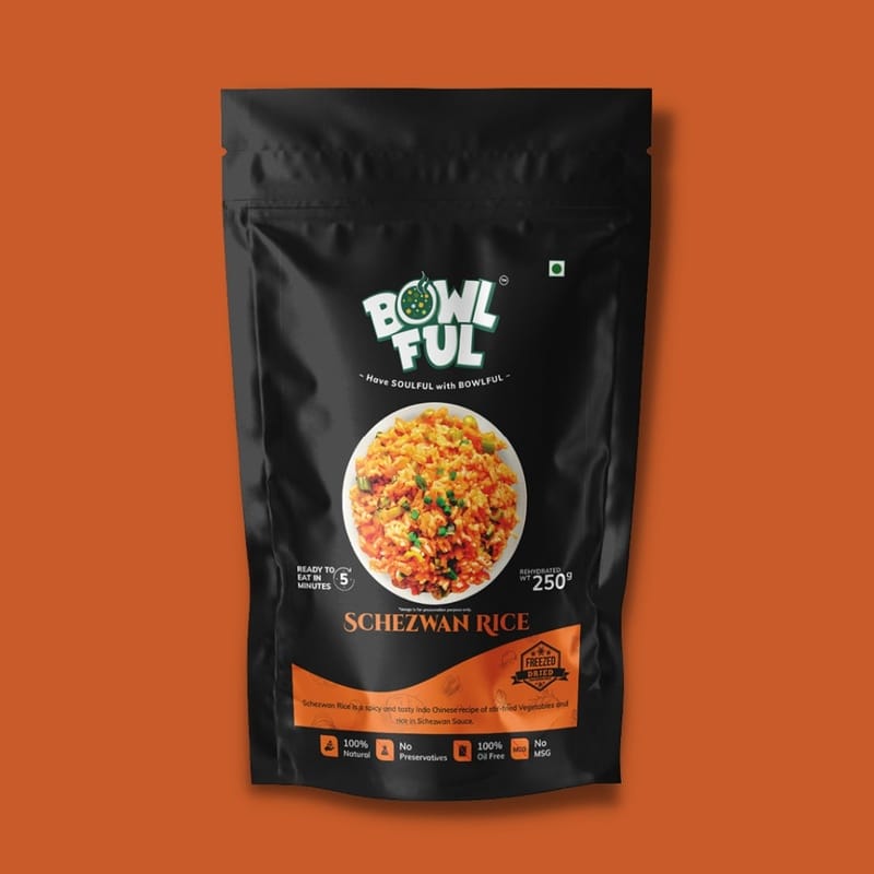 Bowlful Schezwan Rice - 70g Net, Spicy Indo-Chinese Veg Fried Rice