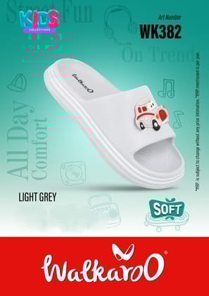 Walkaroo WK382 Light Grey No 9(s) Infant Slides