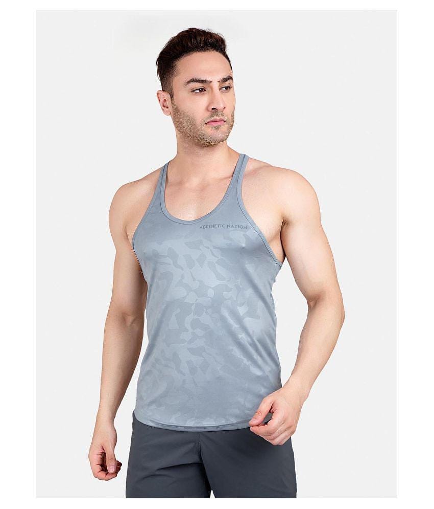 Aesthetic Nation Grey Sleeveless Vests - XL