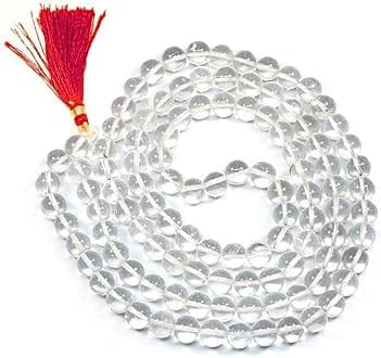 Real Seed Sphatik Jaap Mala for Pooja (Astrology) (108+1 Beads) for Unisex (Clear)