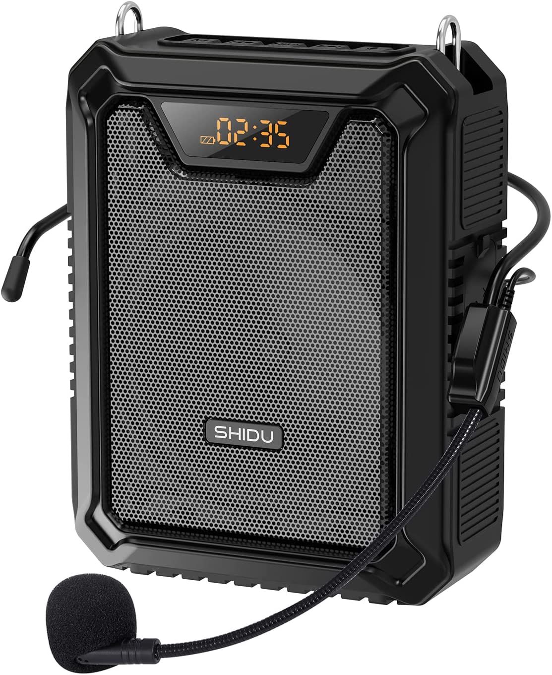 Refurbished Shidu M808 - Wired Portable Voice Amplifier with LED Display and Speaker (Black)