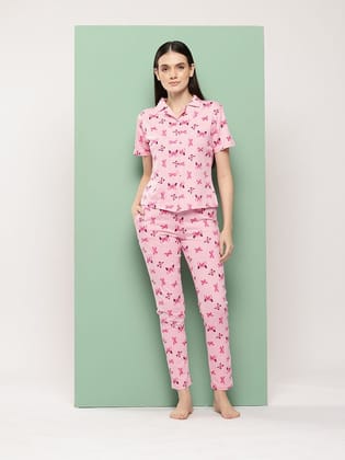 Leading Lady Women's Printed Cotton Night Suit with Pyjama Leading Lady Women's Printed Cotton Night Suit with Pyjama