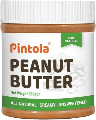 Pintola Peanut Butter - Creamy, Unsweetened, 350gm