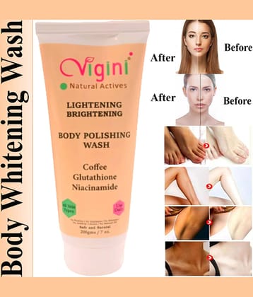 Vigini Skin Whitening Body Lightening Scrub So@ap Free Wash Exfoliating Coffee Glutathione Moisturizer 200 ml