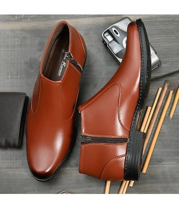 John Karsun Tan Men's Slip On Formal Shoes