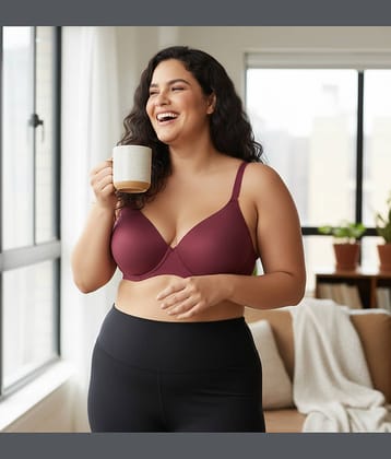 Elina Pack of 5 Cotton Non Padded T-Shirt Bra For Women ( Maroon )