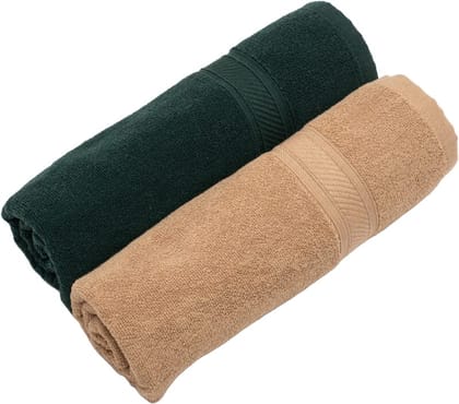 Furnofy Cotton 450 GSM Bath Towel Olive Green, Beige (Pack Of 2) Furnofy Cotton 450 GSM Bath Towel Olive Green, Beige (Pack Of 2)