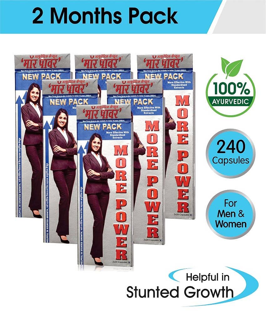 More Power Capsules 2 Months Pack, (6 Boxes, 40Caps) - Ayurvedic Capsules For Men & Women