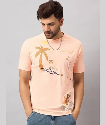 Club York Pack of 1 Cotton Blend Regular Fit Men's T-Shirt ( Peach )