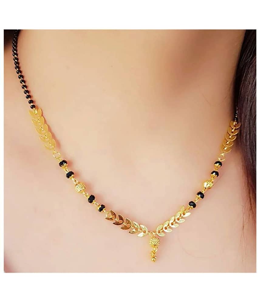 Bhagya Lakshmi Women's Pride Traditional Gold Plated Mangalsutra With Earrings For Women