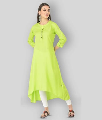 Pistaa - Green Viscose Women's Asymmetrical Kurti ( Pack of 1 )