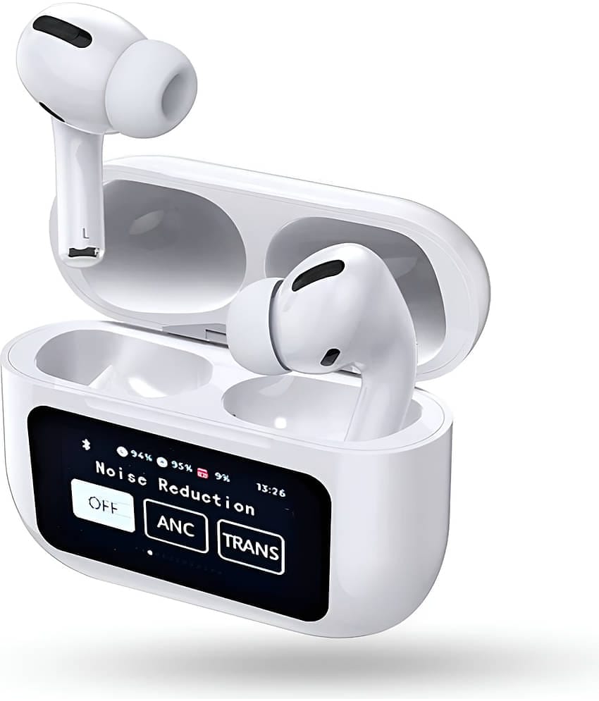 COREGENIX A9pro Touch Screen ANC Bluetooth True Wireless (TWS) In Ear 32 Hours Playback Active Noise cancellation IPX4(Splash & Sweat Proof)