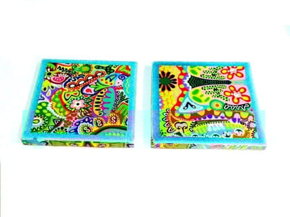 Colorama Sky Blue Ceramic Coasters - Set of 2