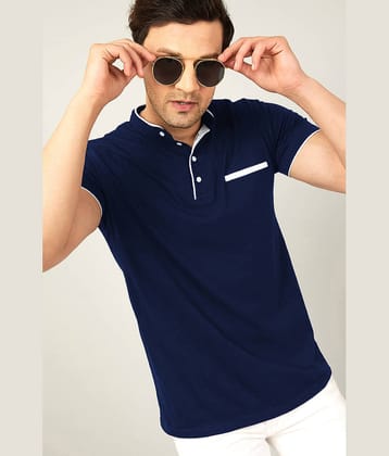 GESPO Pack of 1 Cotton Blend Regular Fit Men's T-Shirt ( Blue )