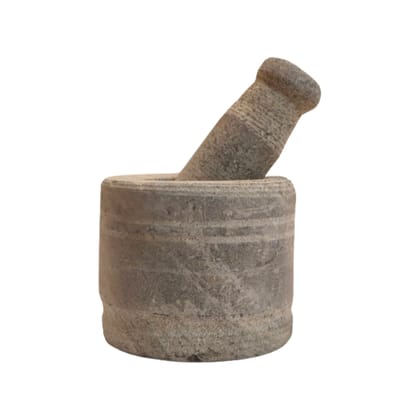 HPK Stone Khalbatta (Mortar & Pestle) – 578 gm | Traditional Handcrafted Grinder | Height: 6 cm