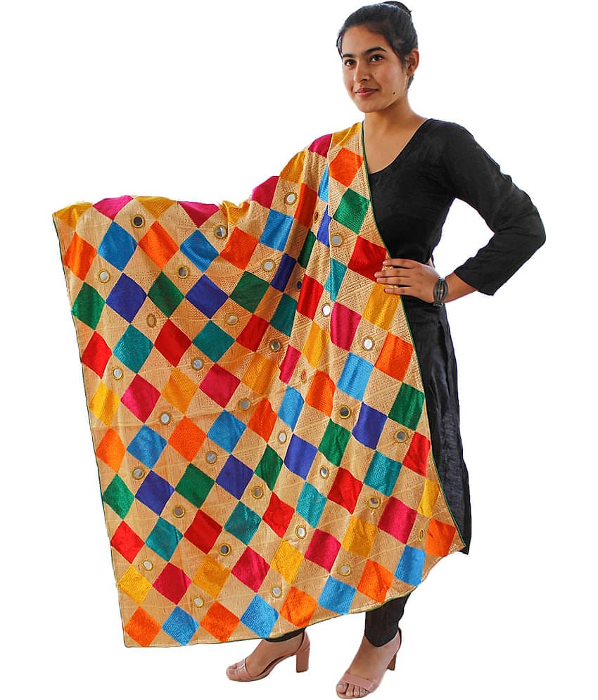 Sahej Suits & Phulkari Multicoloured Chiffon Dupatta