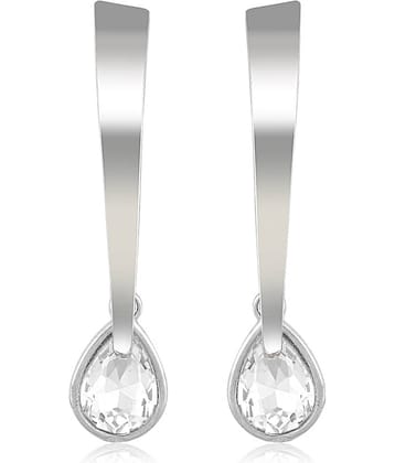 Vighnaharta - Silver Drop Earrings ( Pack of 1 )