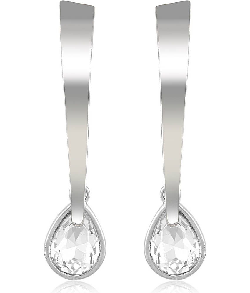 Vighnaharta - Silver Drop Earrings ( Pack of 1 )
