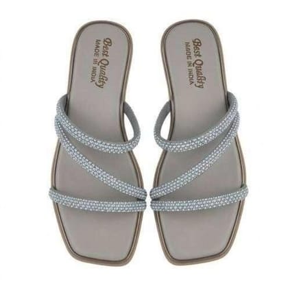 Elegant Crystal Studded Rose Gold Flip Flops for Women