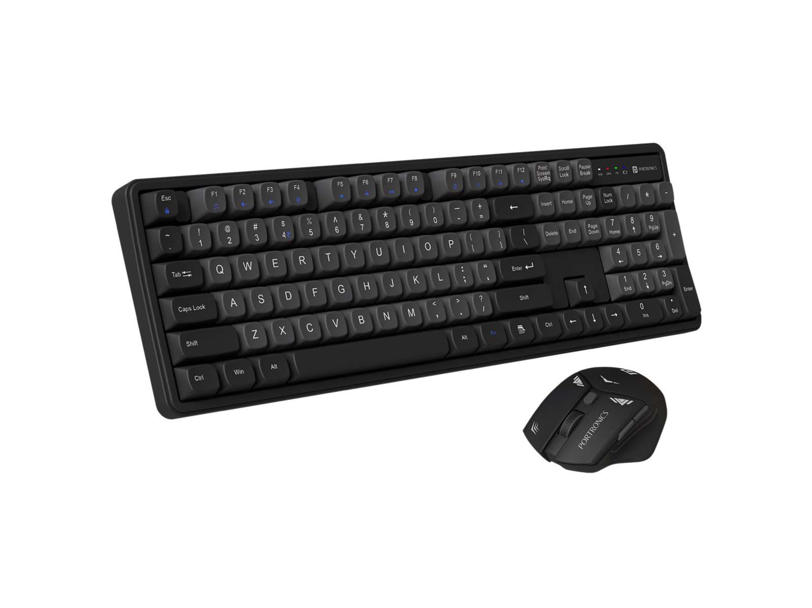 Portronics Key9 Combo Wireless Receiver, Noise-free Typing, Ergonomic Mouse, Adjustable DPI