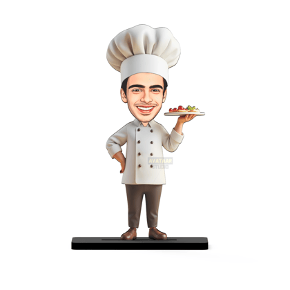 Avataar Studio Personalized Gift for Friends, Sister, Brother, BFF, Girlfriend, Boyfriend Character Caricature Photo Frame Unique Design Customized Gift for Friends & Family (Chef - 1)-7 INCHES