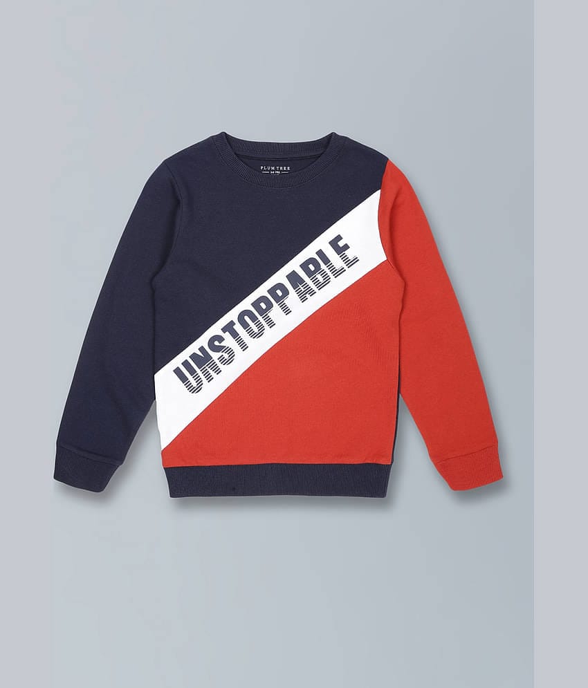 PLUM TREE Pack of 1 Boys Cotton Blend Sweatshirt ( Navy )