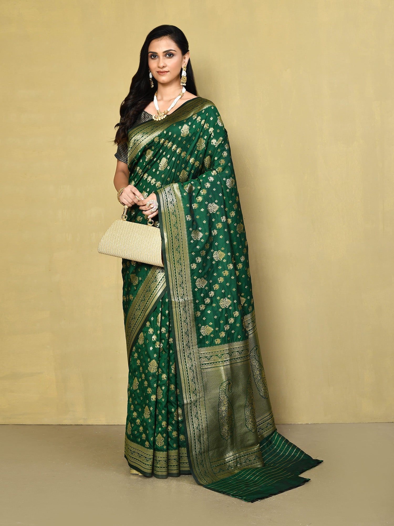 Mahendi Green banarasi  Silk Saree