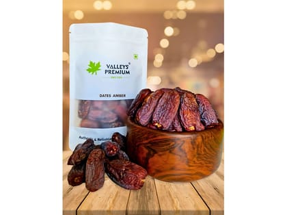Valleys Premium Saudi Arabian Jumbo Amber Dates  - 400 Gram