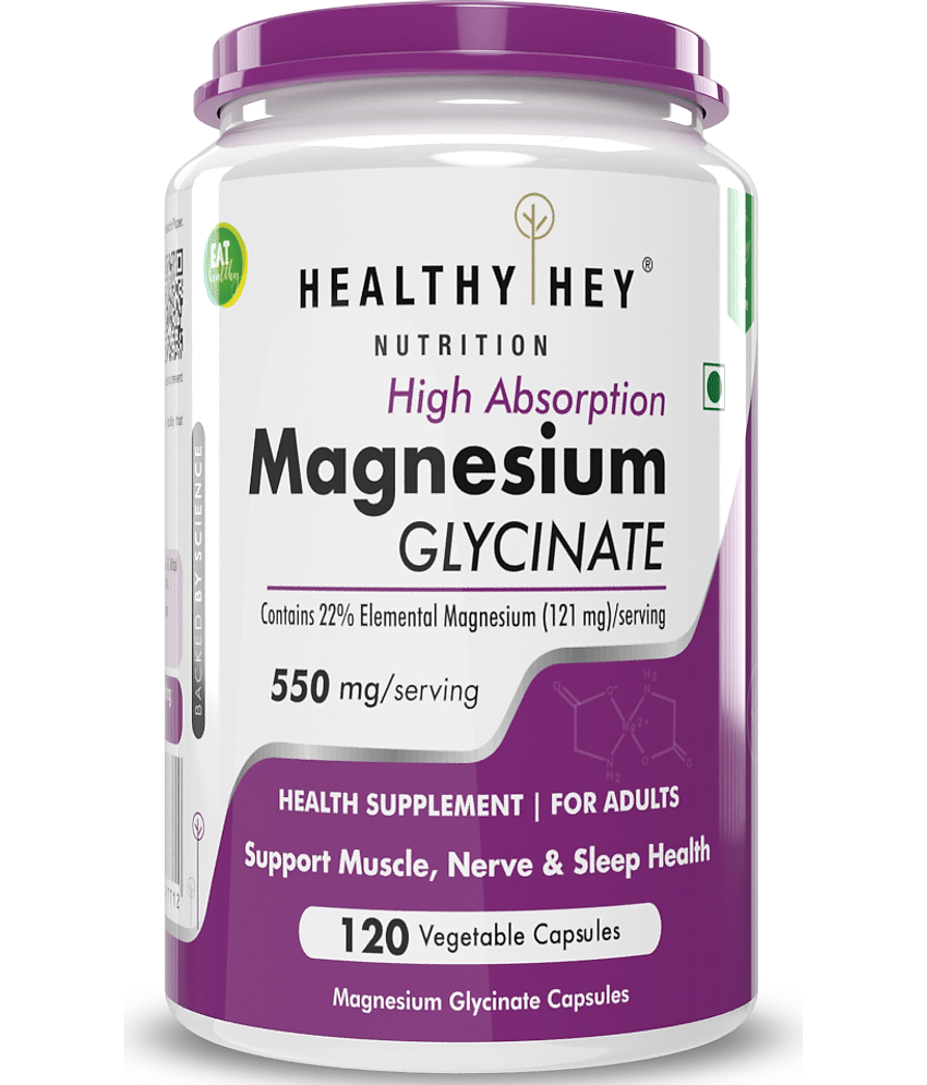 HEALTHYHEY NUTRITION High Absorption Magnesium 120 Vegetable 550 mg Capsule
