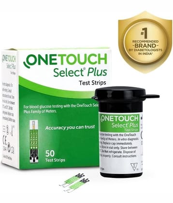 OneTouch Select Plus Test Strips | Pack of 50 Strips | For OneTouch Select Plus Simple Glucometer