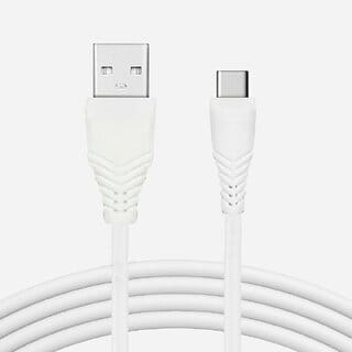 (Pack of 100) Digimate USB To Type C Cable With 5 AMP Output For Charging & Data Transfer (White, TPE, 1 Meter)