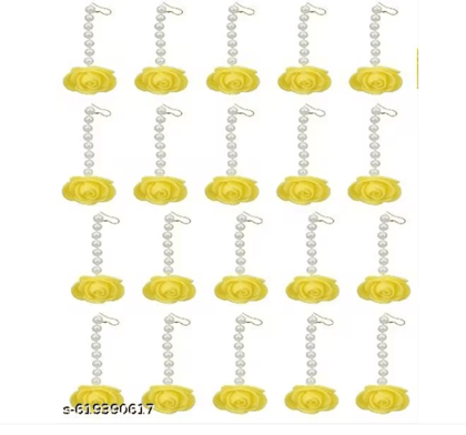 Yellow Rose Mangtika for Women & Girls | Pack of 20 Floral Maang Tikka for Haldi, Mehendi, Wedding & Festive Occasions