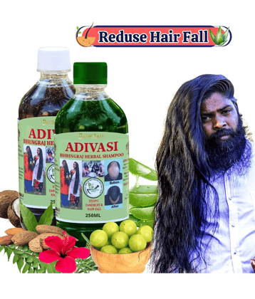 Adivasi Bhringraj Natural Hair Growth Herbal Hair Oil and Shampoo Combo(250 ml)Pack Of 2