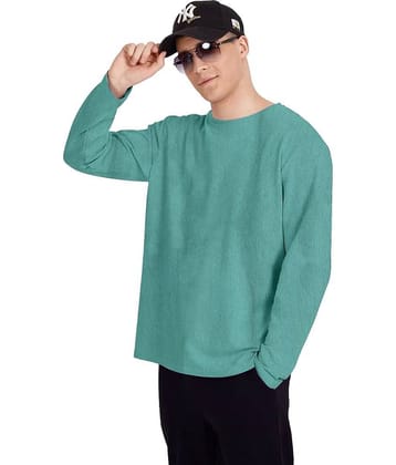 Leotude Men Cotton Blend Regular Fit Solid T-Shirt ( Green )