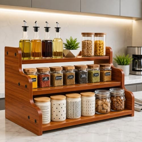 Kitchen Organizer Rack – Multi-Purpose Kitchen Stand for Countertop & Cabinet Storage