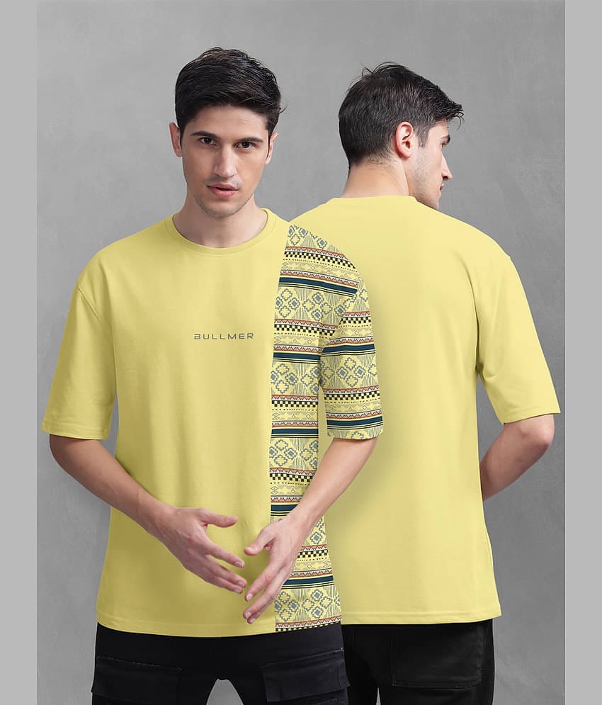 BULLMER Pack of 1 Cotton Blend Oversized Fit Men's T-Shirt ( Black )
