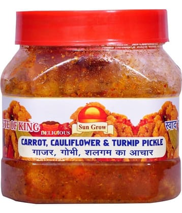 Sun Grow Food Gobhi Gajar Shalgam Delicious Achar Punjabi Style - Cauliflower Carrot Turnip Sweet and Sour Pickle 500 g