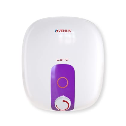 Venus Lyra 10R 10-Litre Storage Water Heater for Bathroom | 5 Star BEE Rated | Porcelain Enamel Glass-Lined Tank | Warranty: 8Y Inner Tank, 3Y Heating Element, 2Y Product | White/Purple Venus Lyra 10R 10-Litre Storage Water Heater for Bathroom | 5 Star B