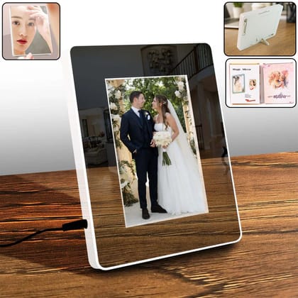 Multifunctional LED Magic Mirror with Hidden Photo Frame (1 Pc)