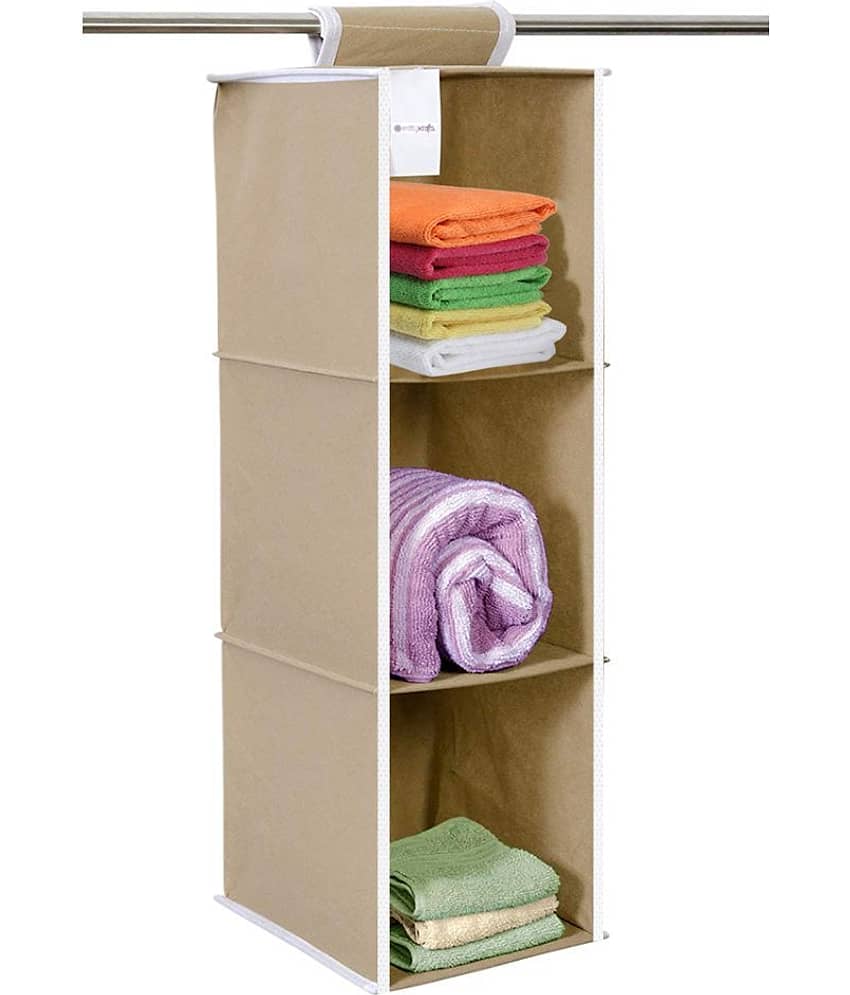 PrettyKrafts Hanging 3 Shelves Wardrobe Organiser