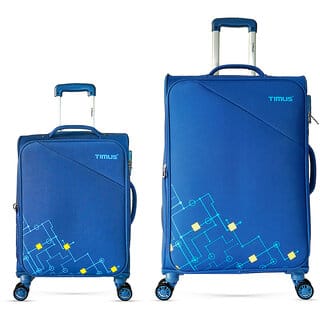 Timus Flash Plus 58cm68 cm-Soft Luggage Trolley Bags Combo Set 2 Soft Spinner Wheels Expandable Cabin  Check-in