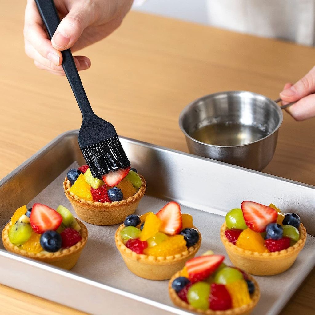 Femora Premium Virgin Silicone Basting Brush with Grip Handle, Black, Set of 2