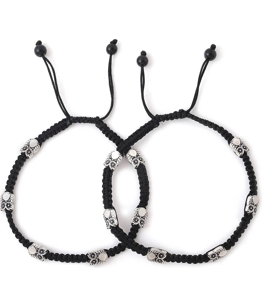 VIRAASI - Black Anklets ( Pack of 1 )